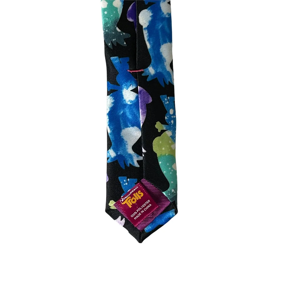 Trolls Dream Works Mens Tie Watercolor Diamond Branch Multi‎ Trolls 58L X 3.25W